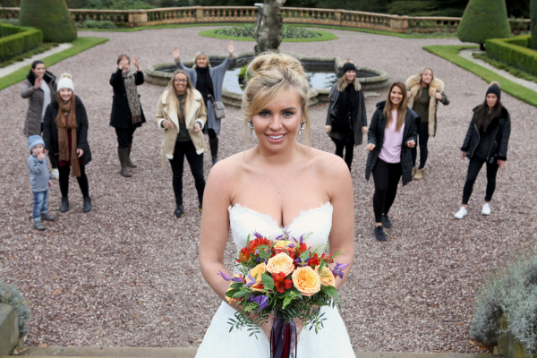 Brides-to-be gathered at Tatton Park on Saturday 3 December for a bouquet toss hosted by bride: The Wedding Show