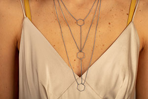 Bridal jewellery - Leo with Love necklace with geometric design