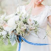 Spring Bride holding flowers