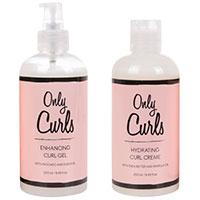 Only Curls hair care bottles