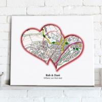 Personalised Love Hearts Map from Love Maps On